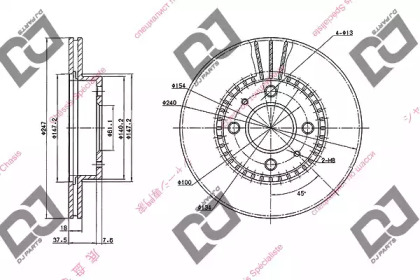 Тормозной диск DJ PARTS BD2035